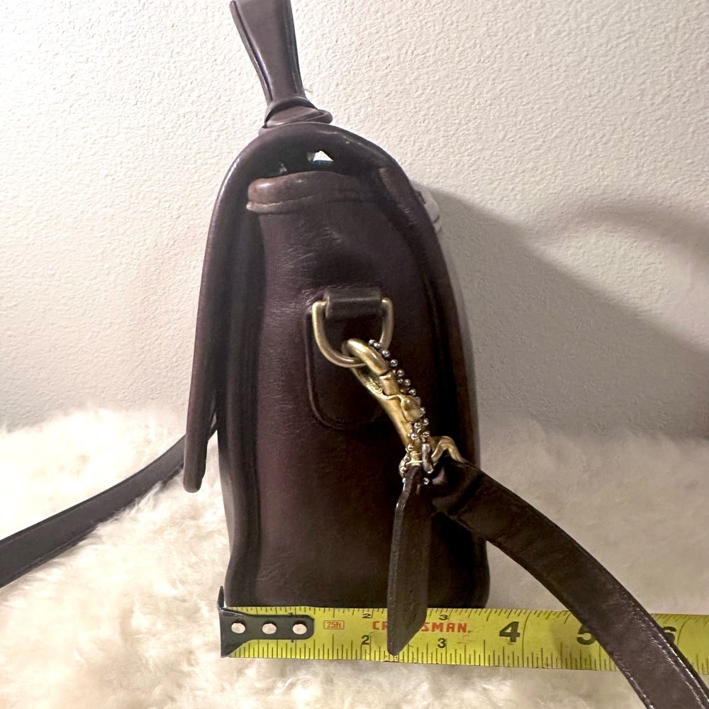 Vintage Coach Court Bag - Mahogany Brown Leather Crossbody 9870 - Picture 10 of 13